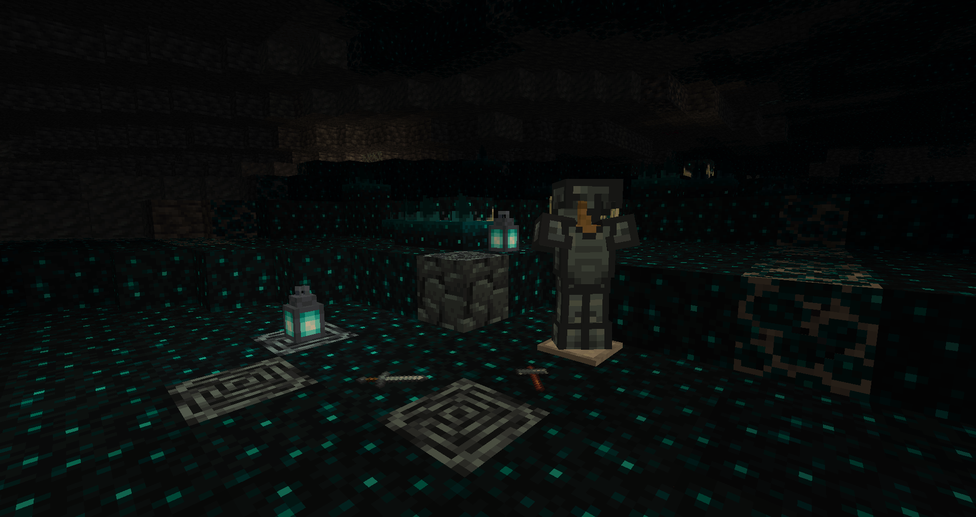 Deep Steel consists of Azure Steel and Resonance Debris. The latter is found in Deep Dark, or generated in Deepslate when Warden dies. This metal is as hard as Netherite and specialized in anti-warden equipment.