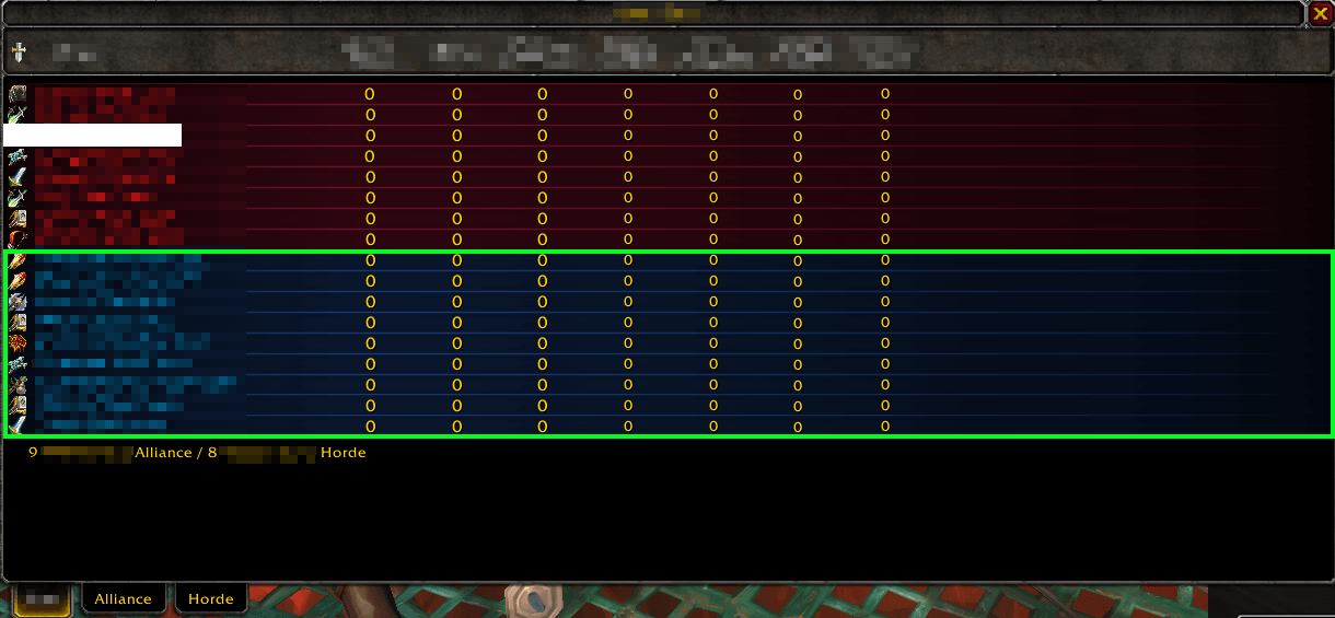 Reveal Enemy Team also works with Mists of Pandaria Classic 10v10 and 15v15 BGs