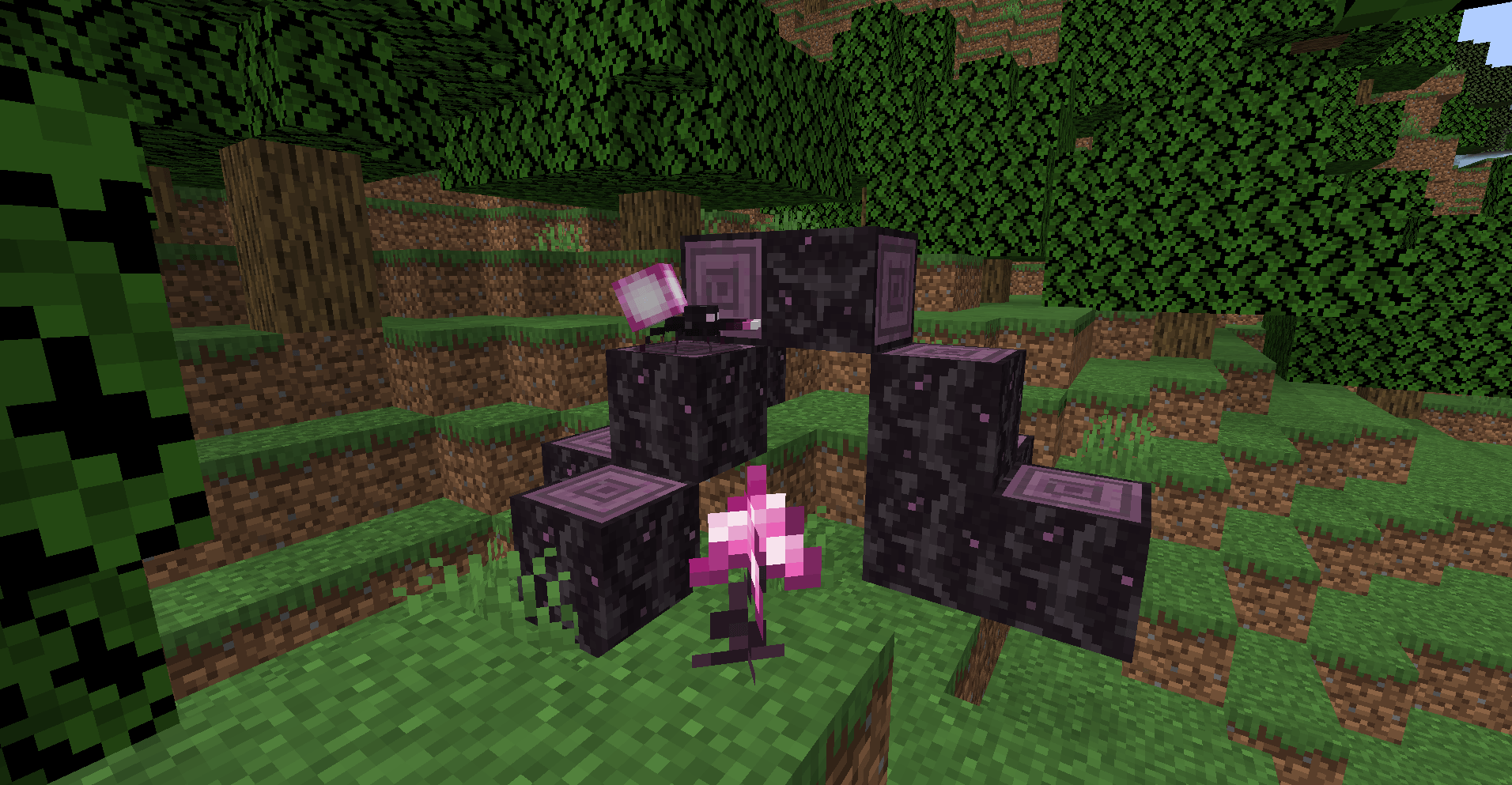 A Mystical Root with an Essence Eater standing on it and a Mystical Mushroom in the front