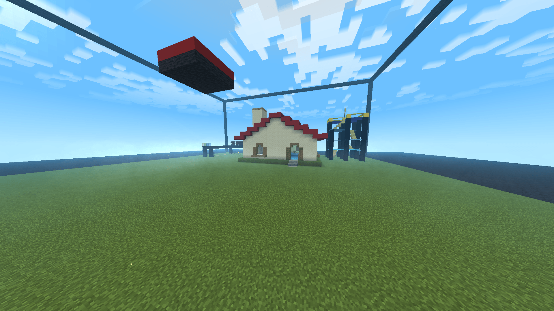 Thumbnail The basic field map, the default map used to design other maps. It is very challenging since everything is flat and the only structures are the house and tower.