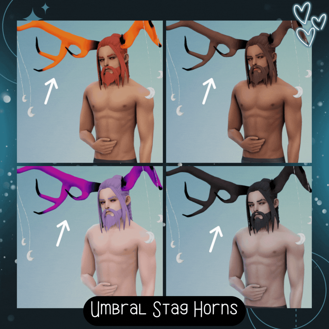 Mystical fantasy horns  for your 'Not So Human' Sims that comes in 24 color swatches!