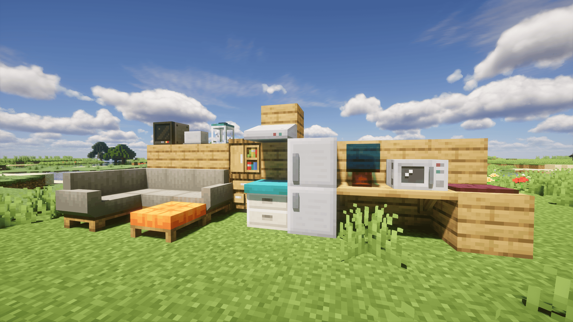 A little bit of random stuff, and much, much, MUCH, more! This image includes the following mods: Another Furniture, MrCrayfish's Furniture Mod: Refurbished, Macaw's Furniture.