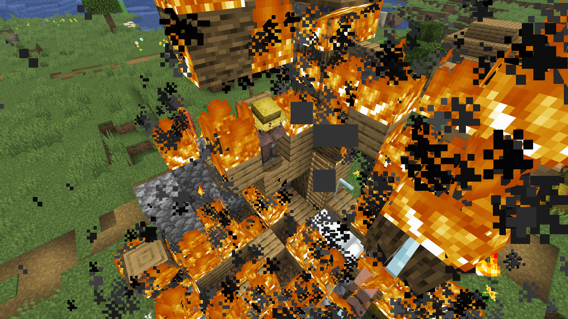 Thumbnail Don't let the pillagers burn the village to the ground!