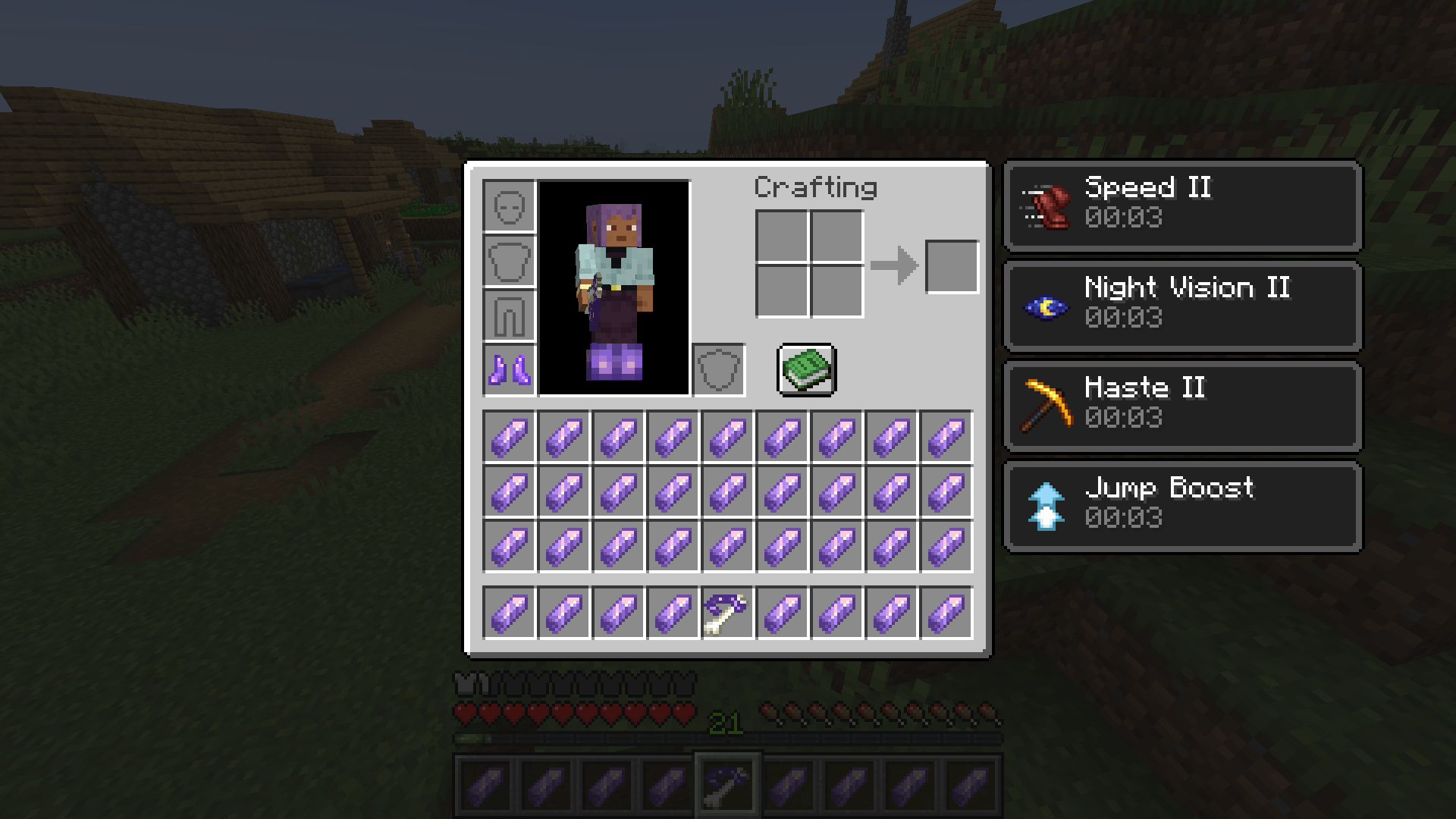 These are the potion effects applied