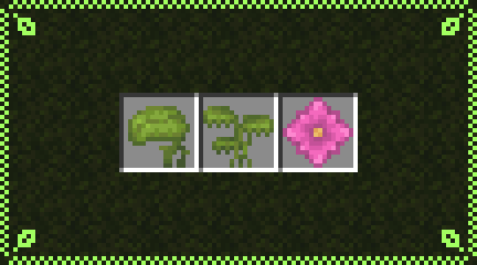 All the icons present in the pack: big dripleaf, small dripleaf and spore blossom.