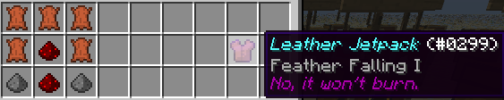 <p>How to craft a leather JetPack.</p>