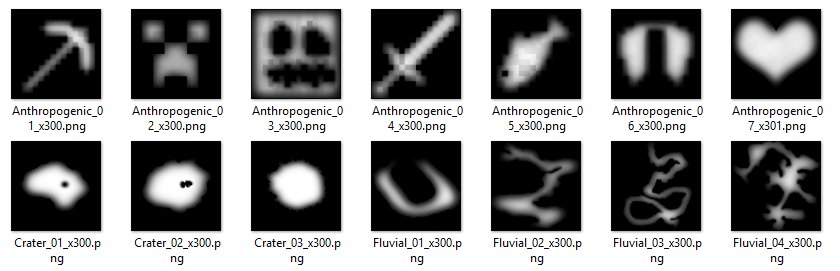 Thumbnail Images of what the Lake brushes look like. Can also be used for Islands or hills.