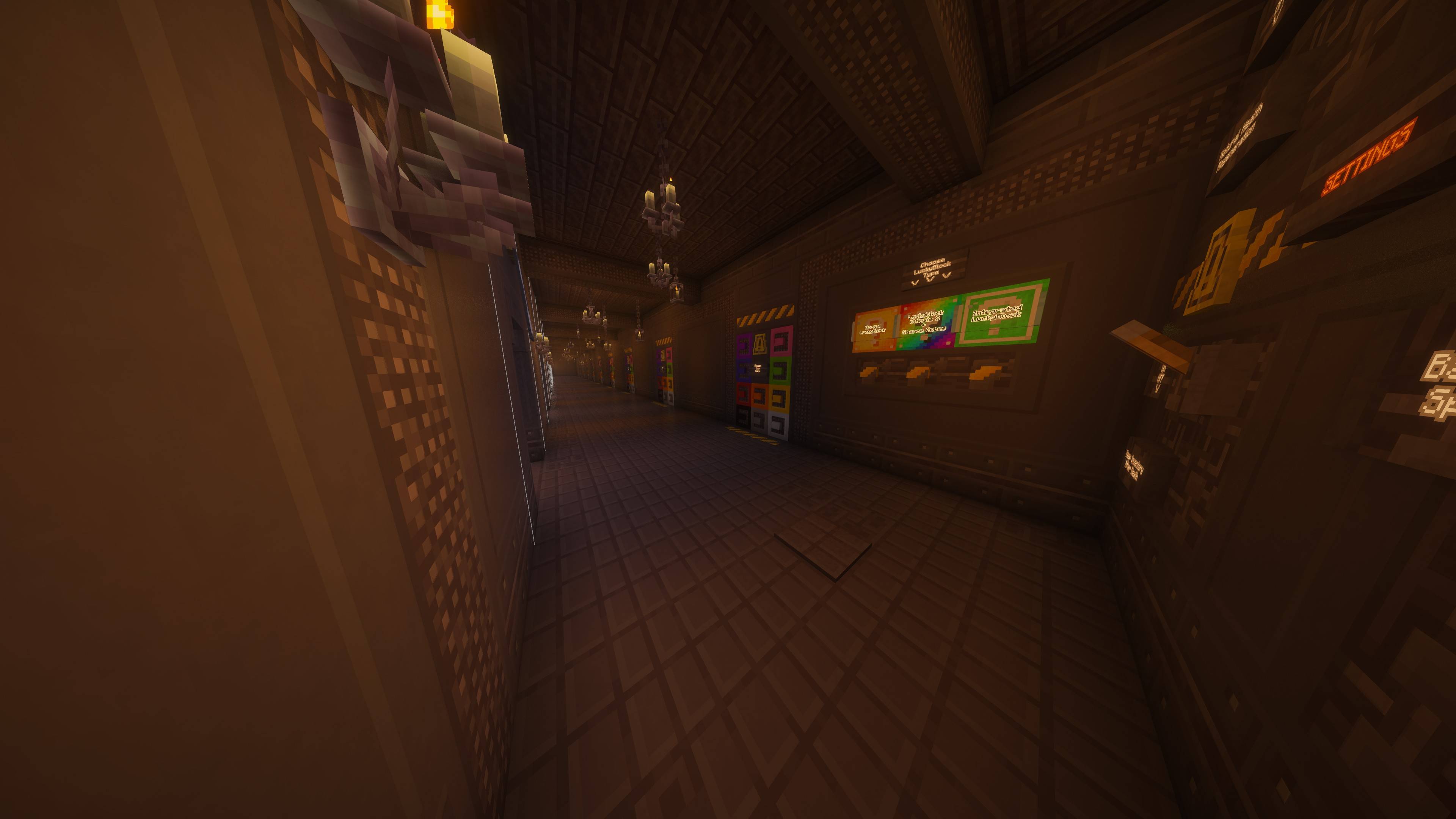 Choose the type of lucky blocks, choose the color of the track and play!