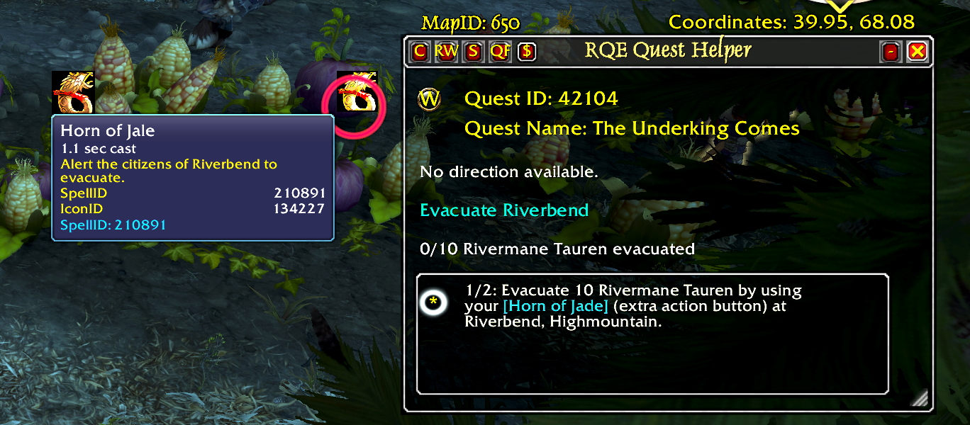 Thumbnail The RQE Button now works with a variety of quests that contain a cast spell that is clickable through the extra action button (versus a spell that the player has)