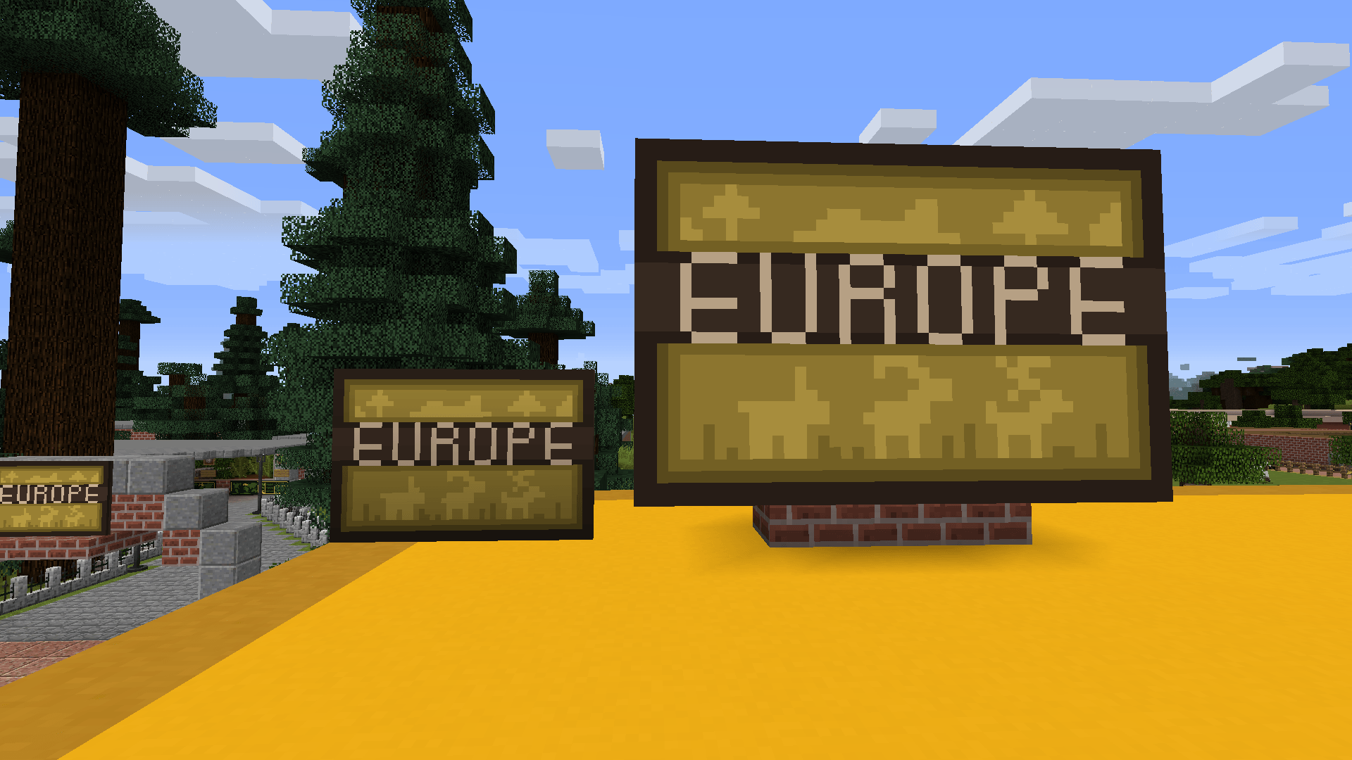 Thumbnail Placing the the europe sign on a item frame makes a giant version