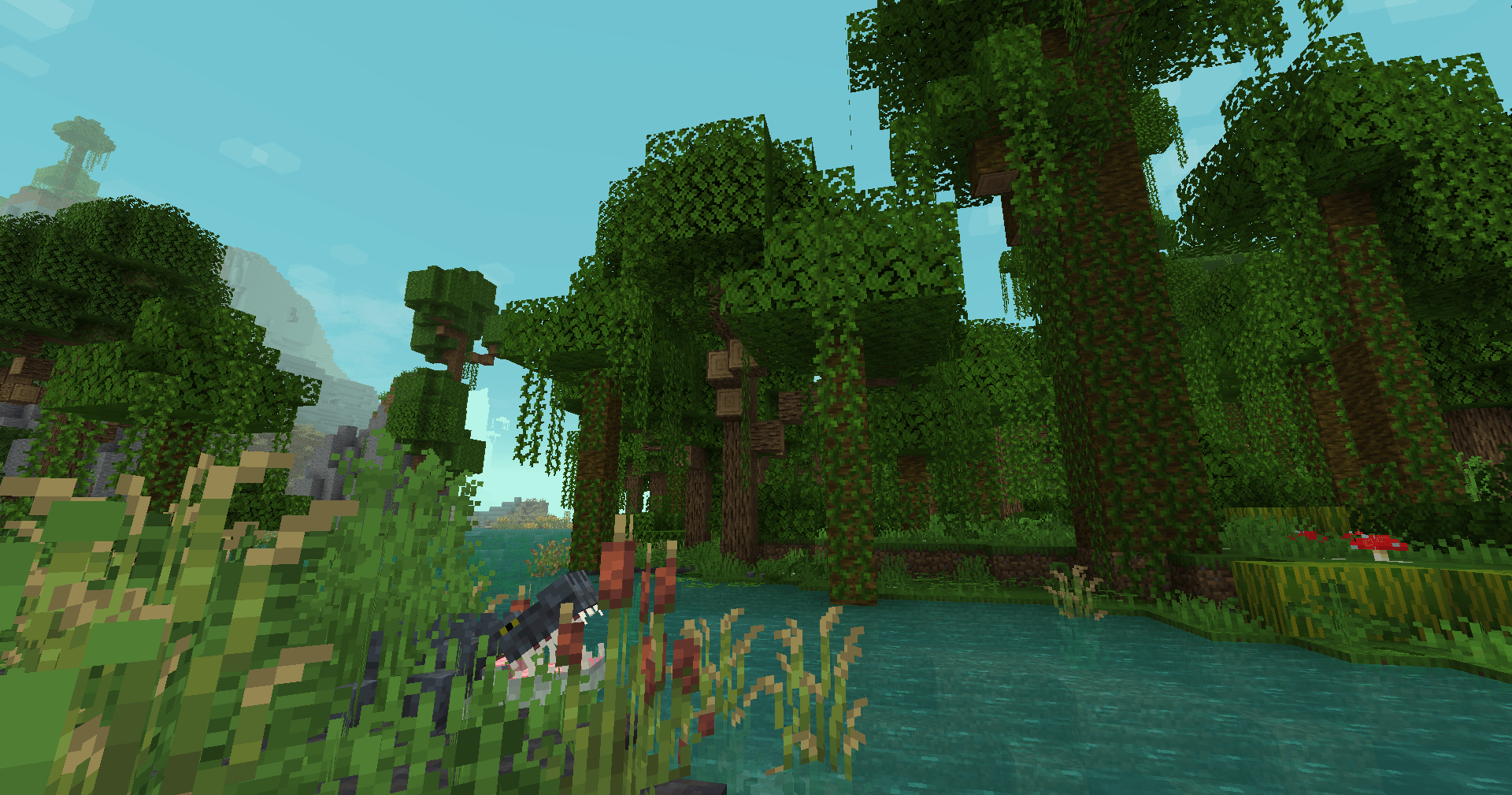 Jungle leaves are a bit greener and the "fruits" aren't as big, and there's a Primal Crocodile hiding lol