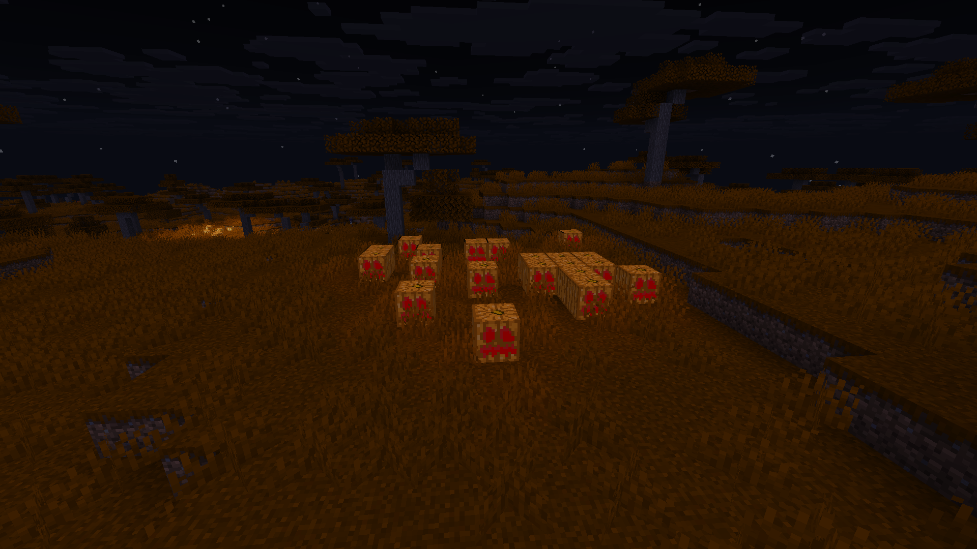 Most of the new pumpkins can spawn in the overworld 2 spawn in the nether and one in the end