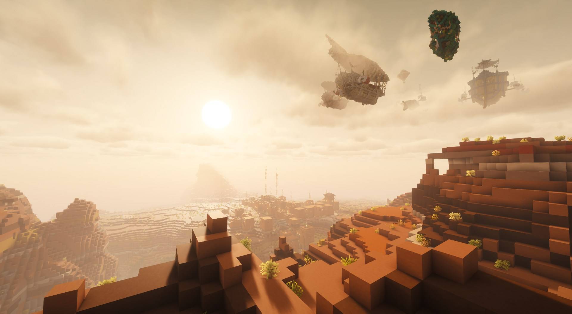 Airships over village