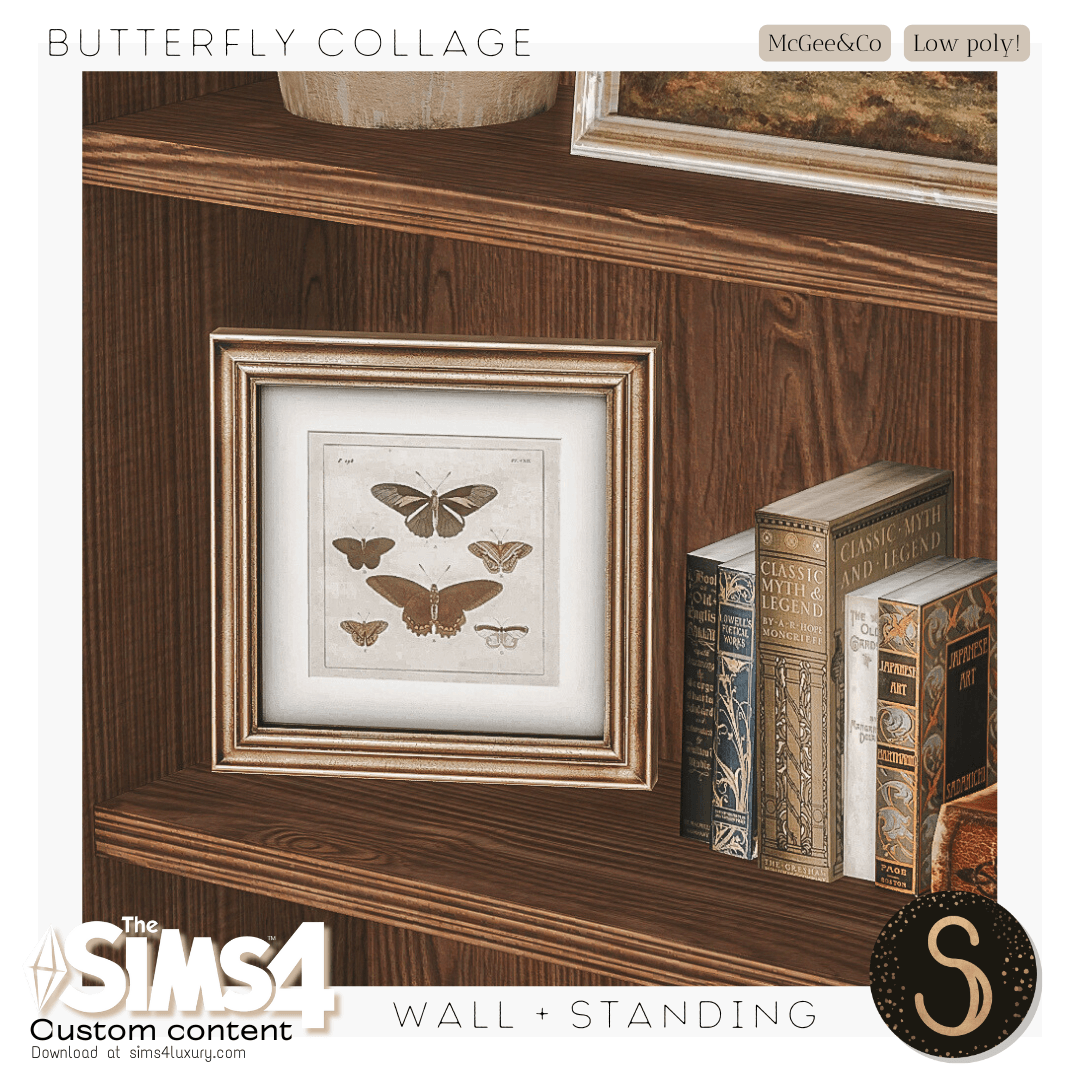 Sims4Luxury - McGee&Co - Butterfly Collage - Wall + Standing art