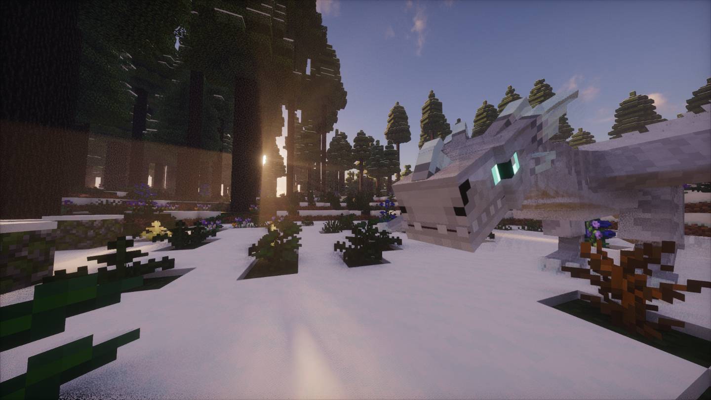 Ice Dragon in Spruce Clearing