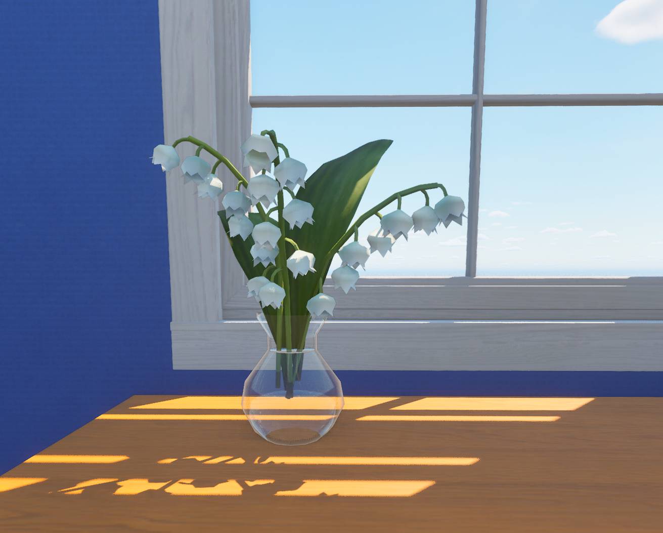 lily of the valley in glass vase