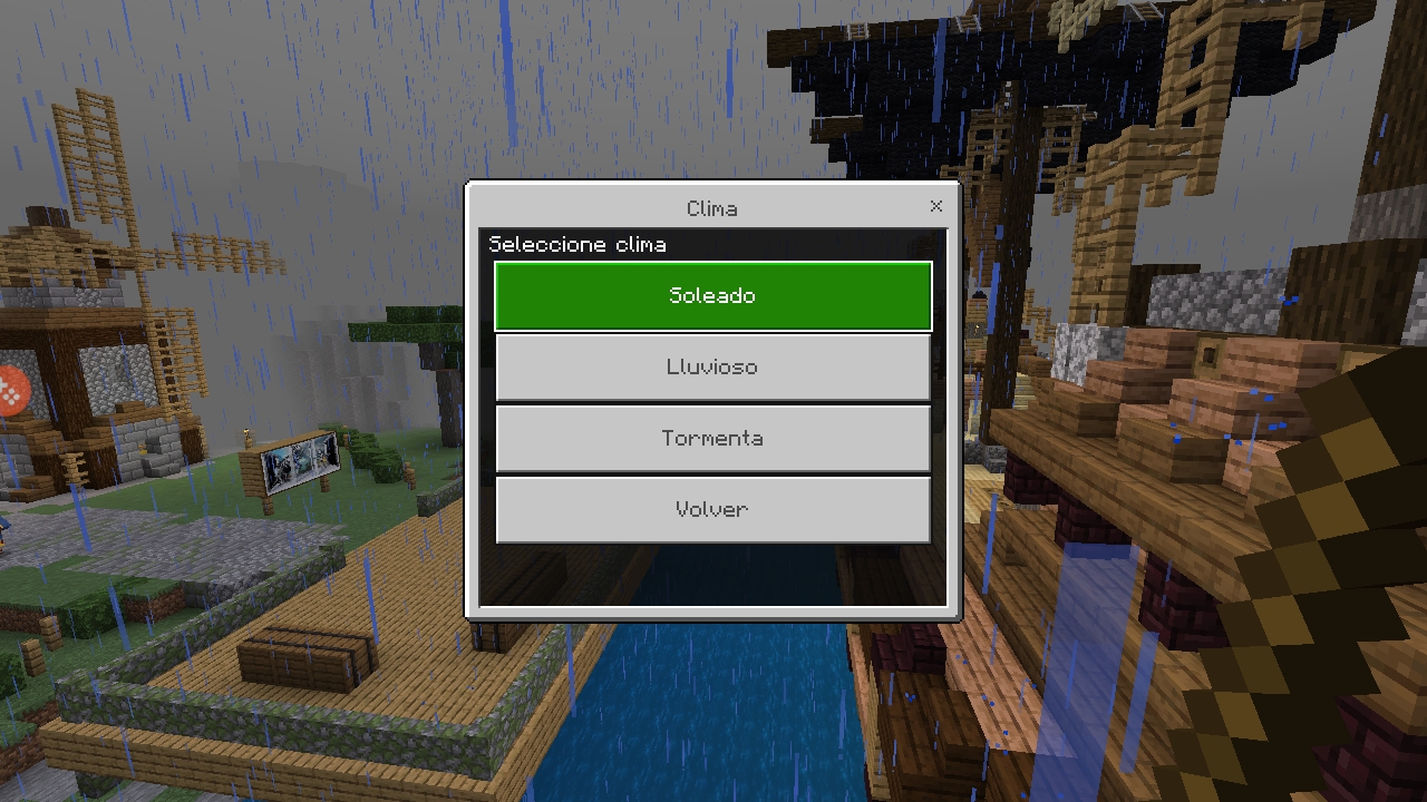 Thumbnail Un control rapido del clima. Cansado de la lluvia mientras construis. No hay problema. Elige soleado