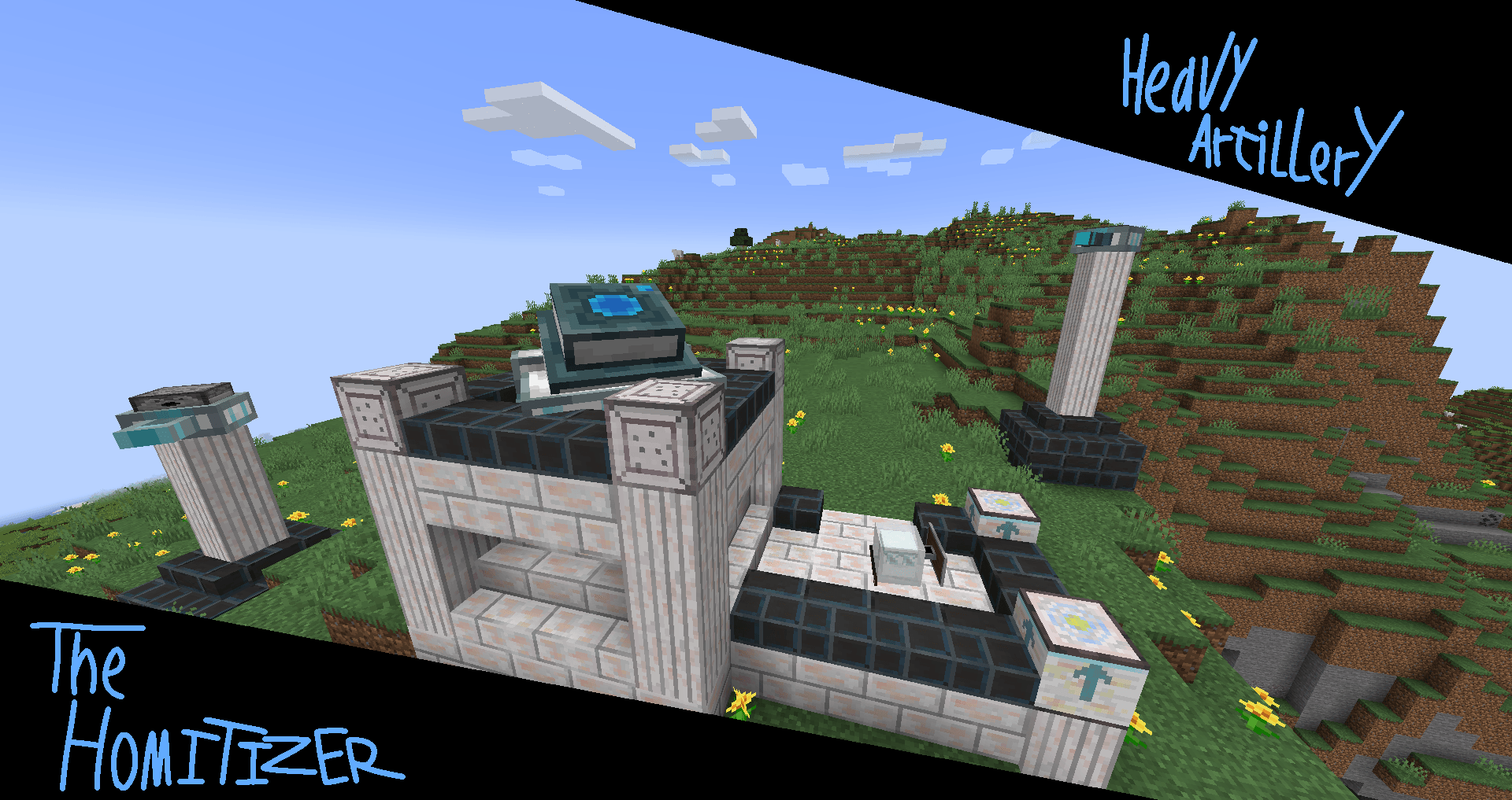The mighty turret fires powerful shells on demand over hundreds of blocks.