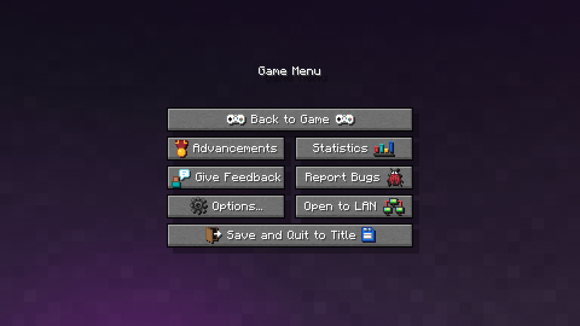 Barebones Style icons in the Escape Menu
