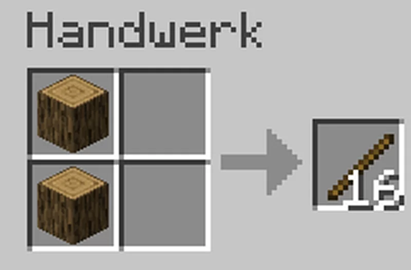 Craft 2 logs directly into 16 sticks, skipping the usual plank step. Works with both Vanilla and modded logs tagged as ‘log’, making stick crafting faster and more convenient.
