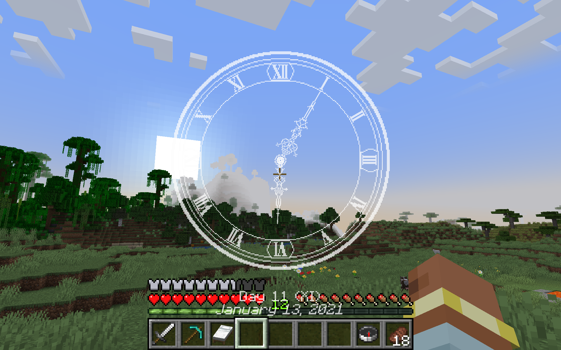 With the clock face added.