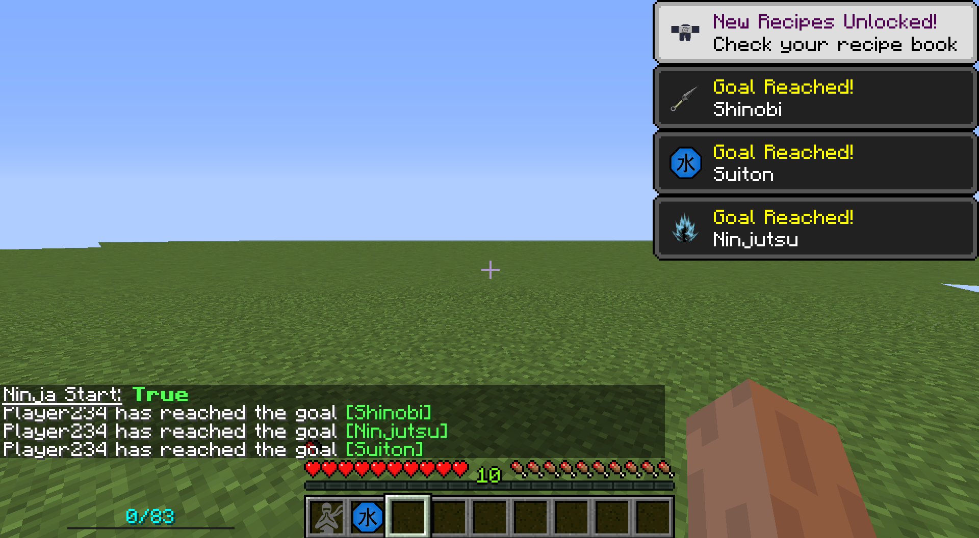 Thumbnail Player gained Minecraft levels, 1-300 Ninja XP and the Ninja Advancement required to become a Shinobi!