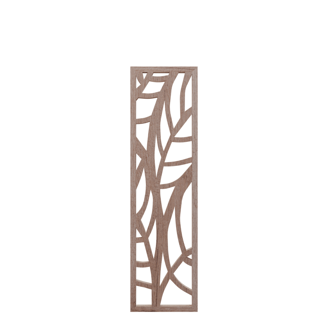 Thumbnail A tall decorative stand with an elegant cut-out pattern inspired by flowing leaves and branches.