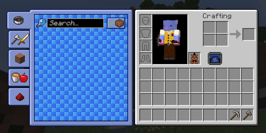 Screenshot showing off the Recipe Book