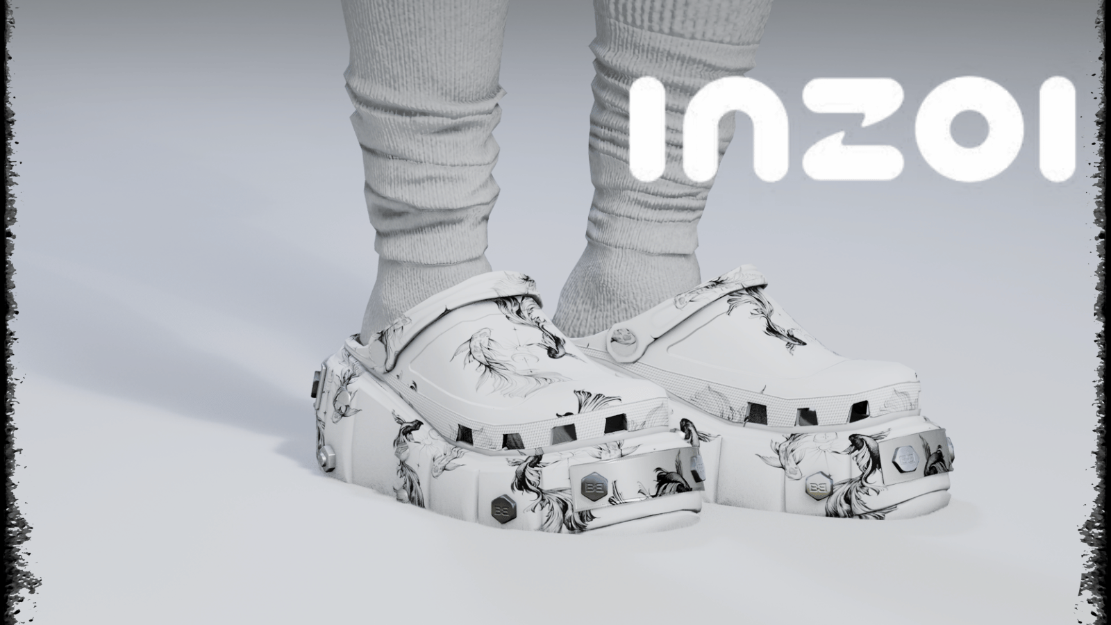 Hard Crocs Custom design with an custom generated image in game