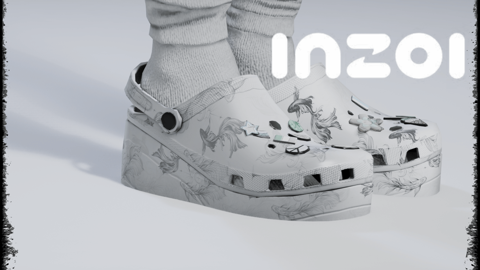 Platform Crocs Custom design with an custom generated image in game