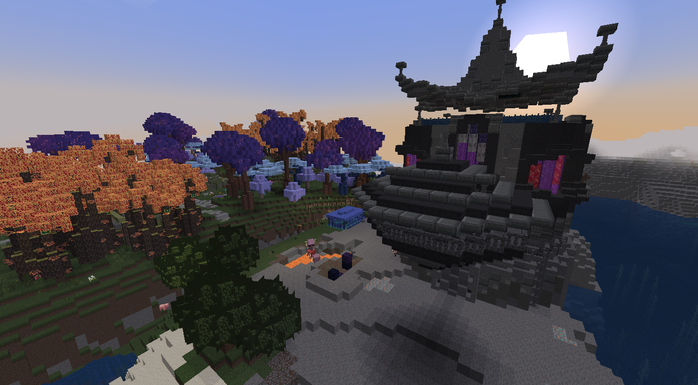 Thumbnail A dangerous looking structure looms over your spawn, a broken nether portal at it's base.