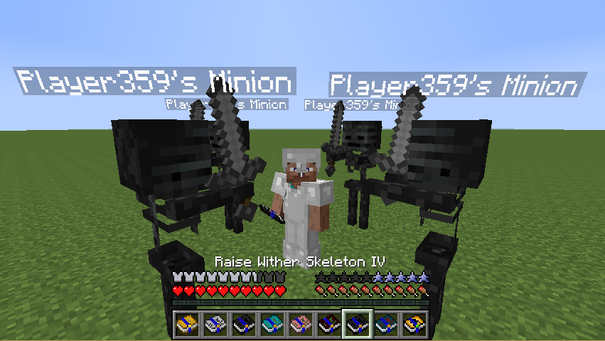 A summoner chilling with his wither crew.