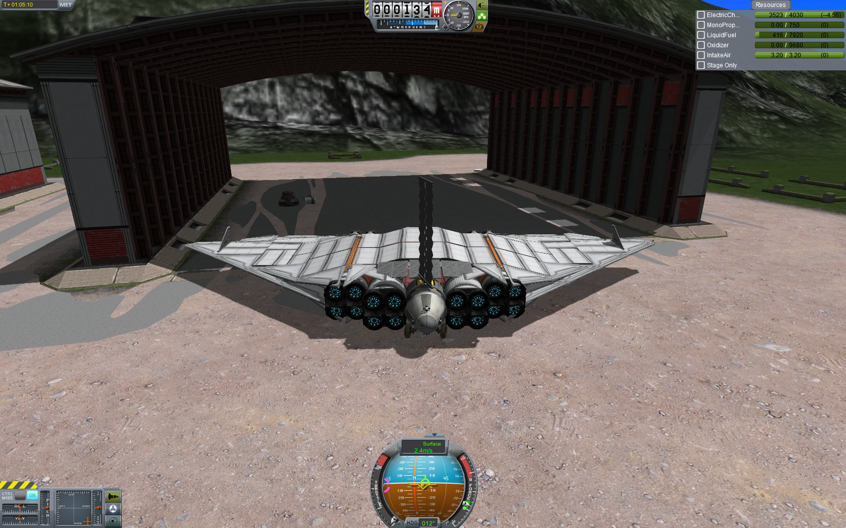 Backing into hanger with rover wheels