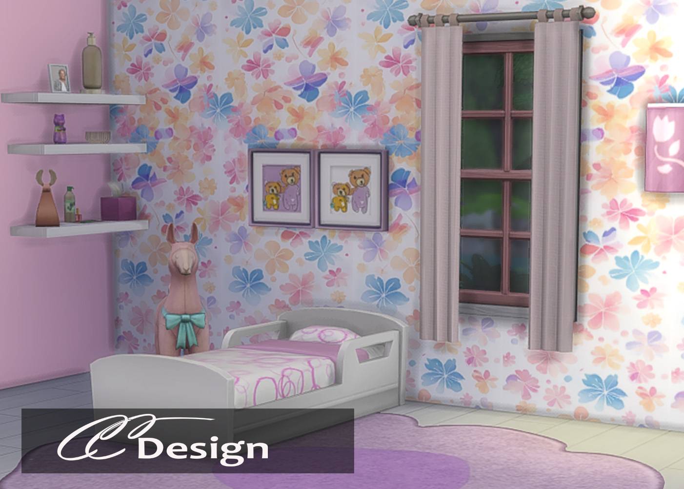 Solid-color curtains in 25 colors. Base game compatible.