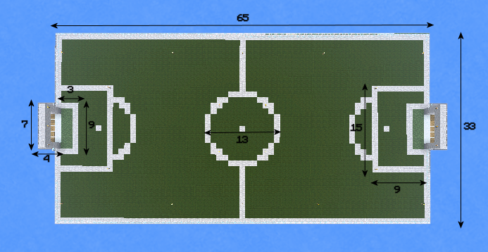 soccer field dimensions minecraft