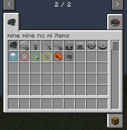 This Tab shows every Haki as an item