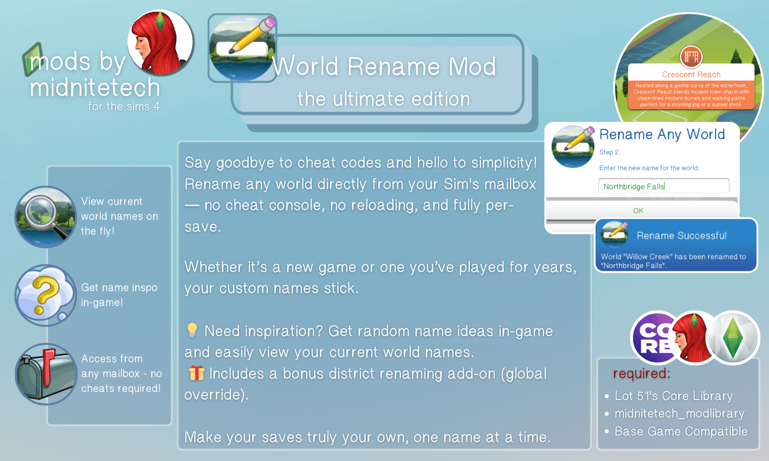 World Rename Ultimate Edition - The Sims 4 Mods - CurseForge