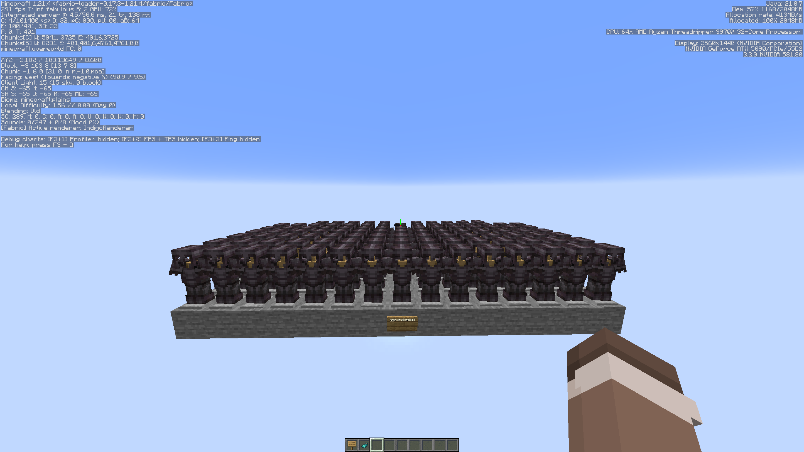 100 armor stands not-enchanted (baseline)