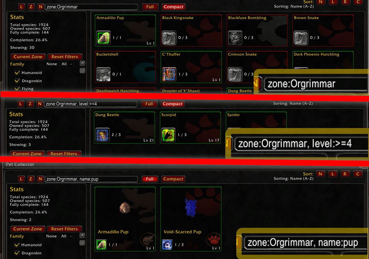 (v1.1) Search using certain keys to find pets easier