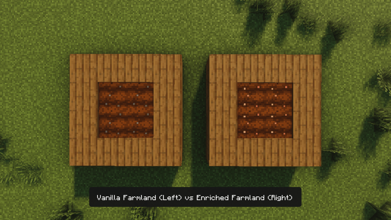 Thumbnail Right-click farmland with worms to create Enriched Farmland.