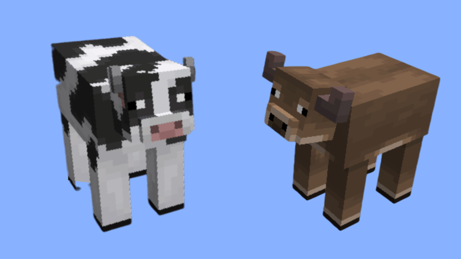 Thumbnail Temperate/Default Cow, left. Warm Cow, Right.