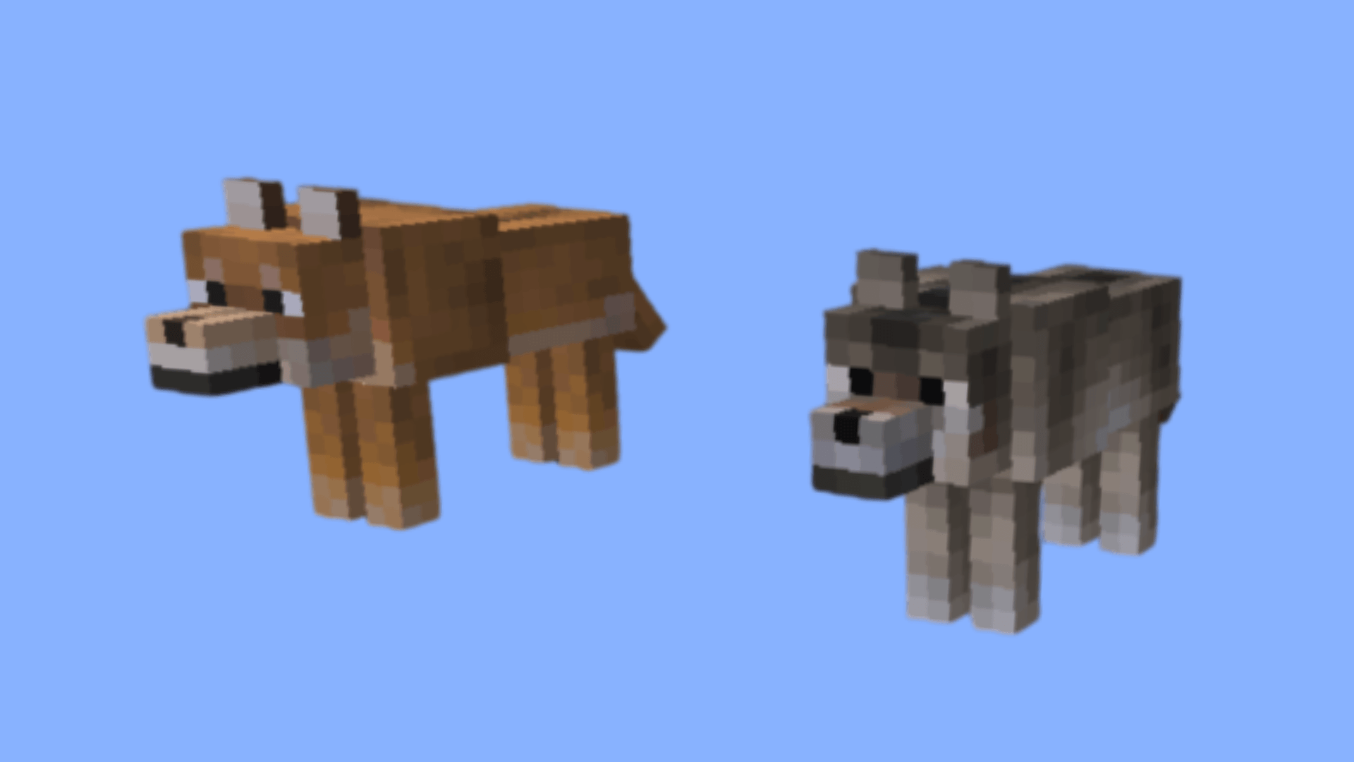 Thumbnail Dingo (Striped Wolf Replacement), left. Gray Wolf (Woods Wolf Replacement), right.