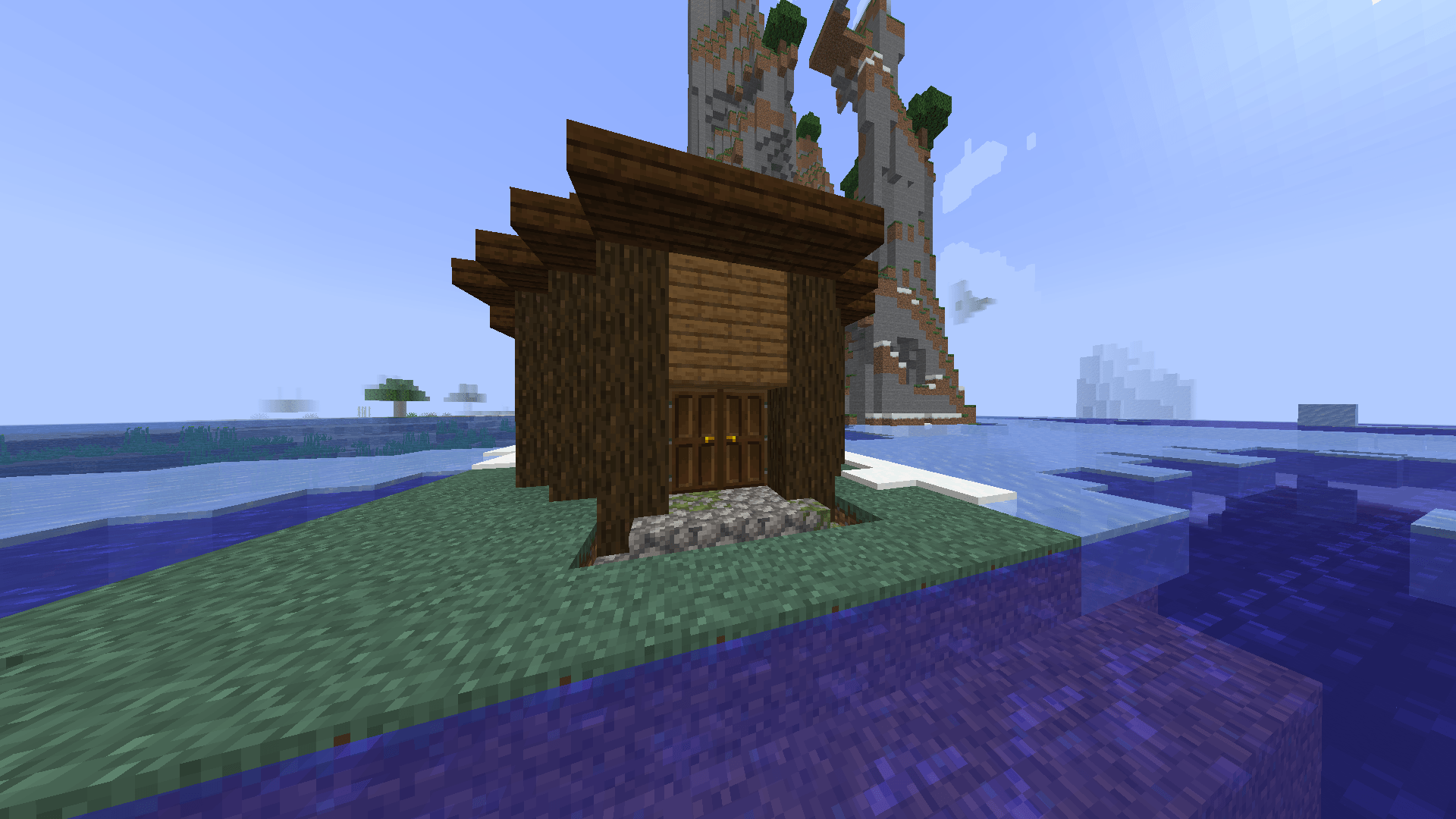 front of dark lonely house