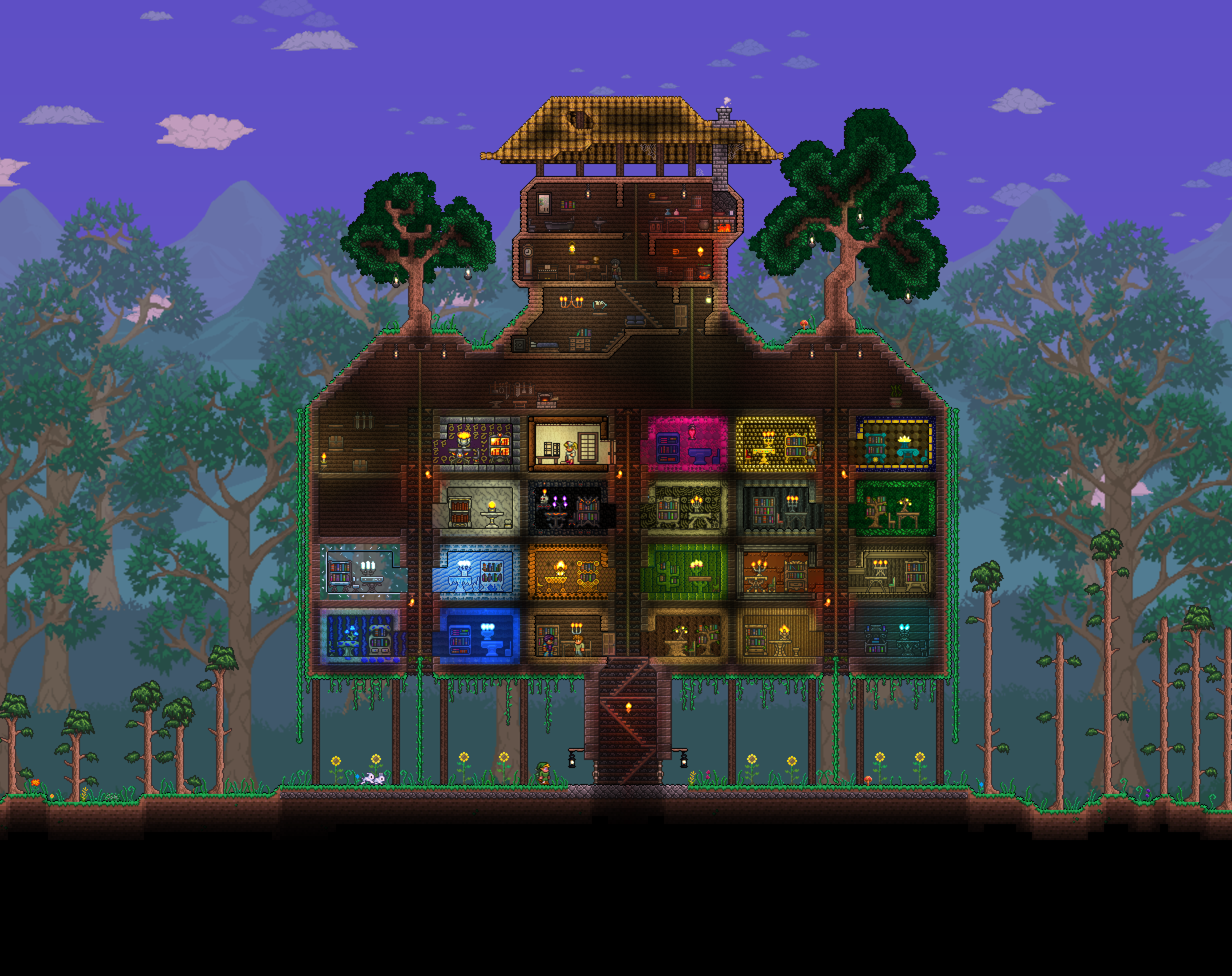 Terraria комната со всеми вещами