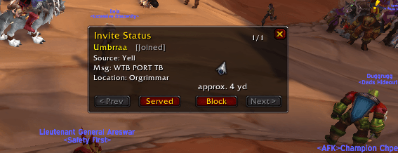 Draggable popup UI on invite