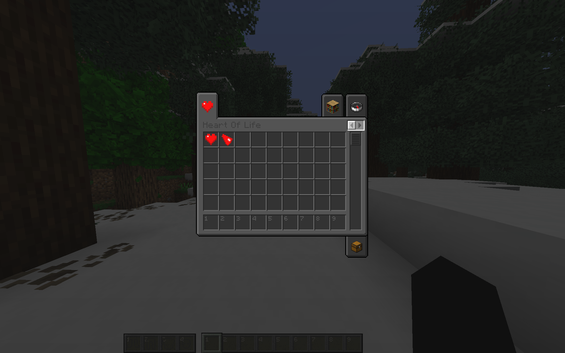Custom creative mode tab for the Heart of Life Mod.