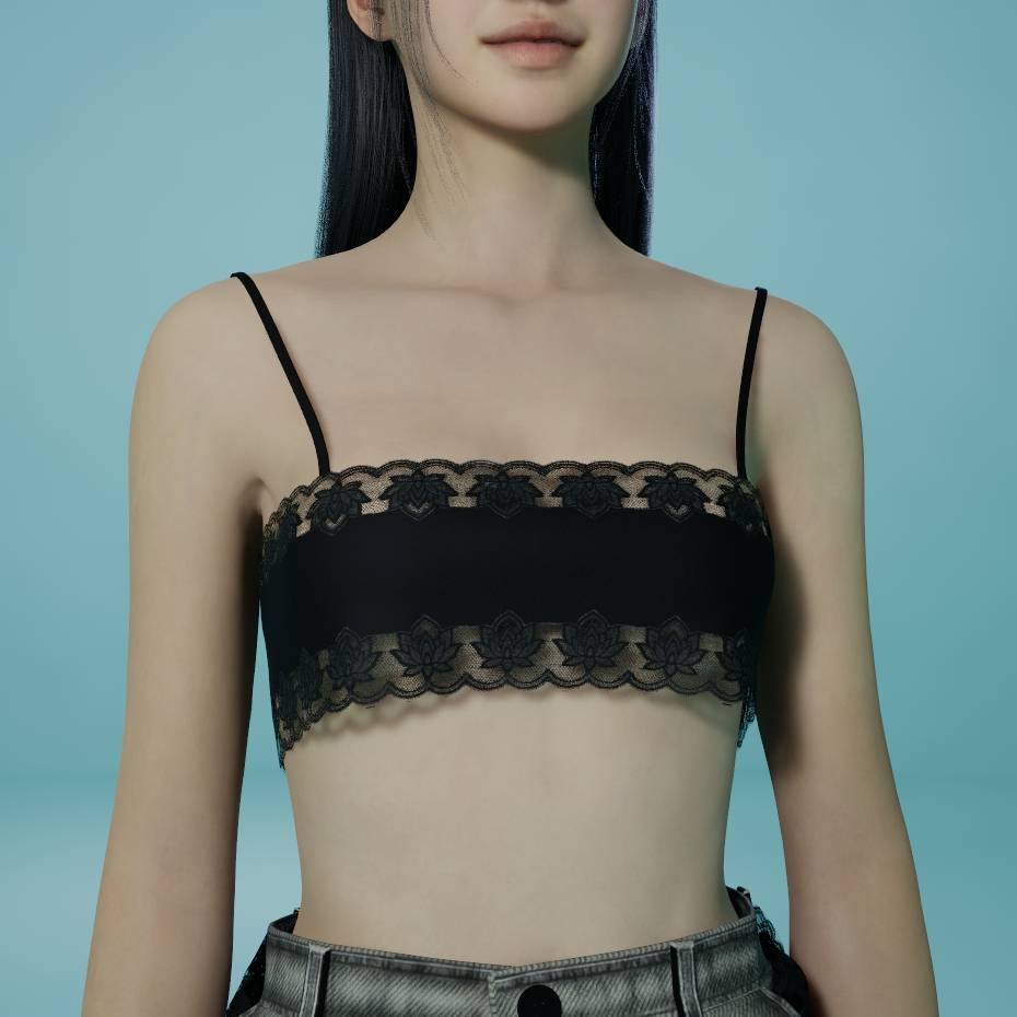 🖤✨ Lace Trim Bandeau Top 