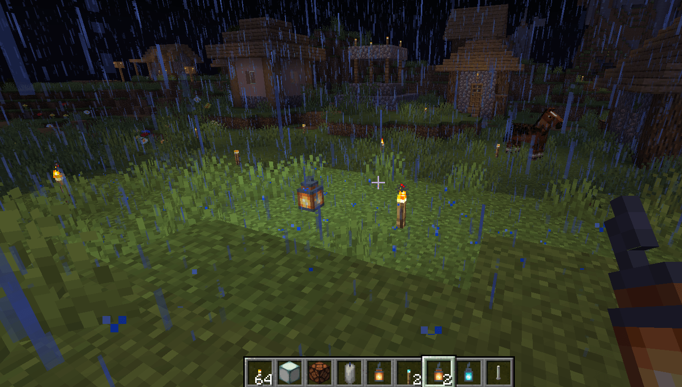 Torches at light level 9 compared to lantern