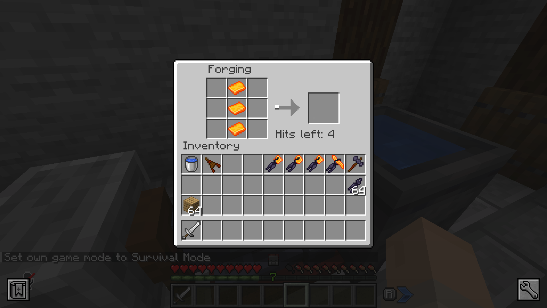 A player crafting a longblade