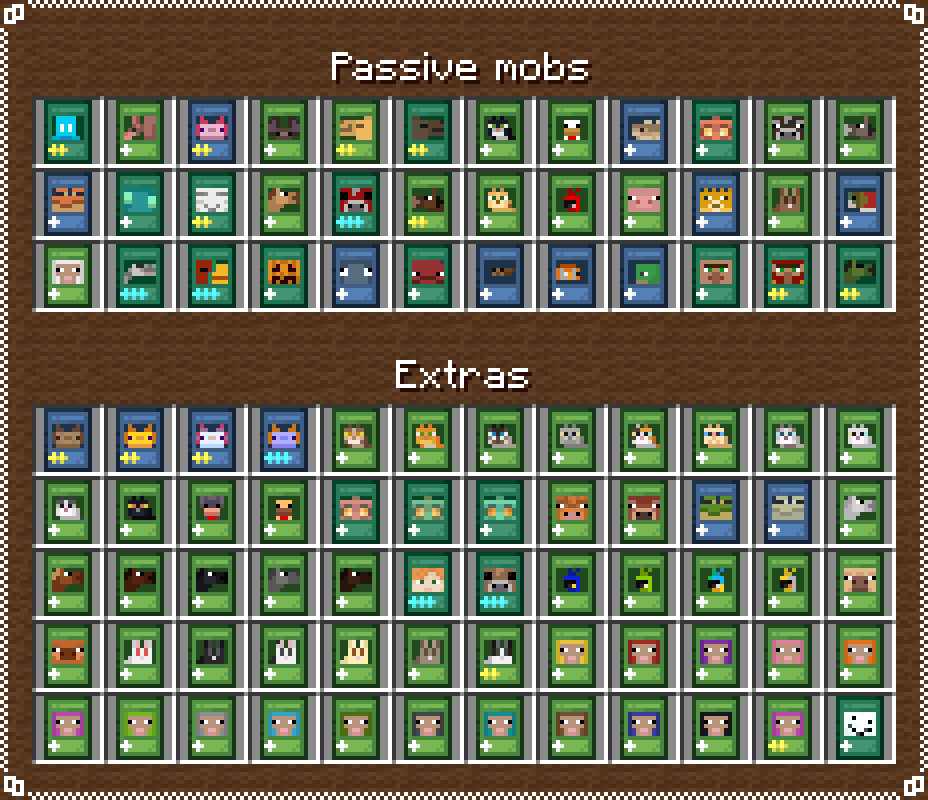 Icons of the passive mob cards.
